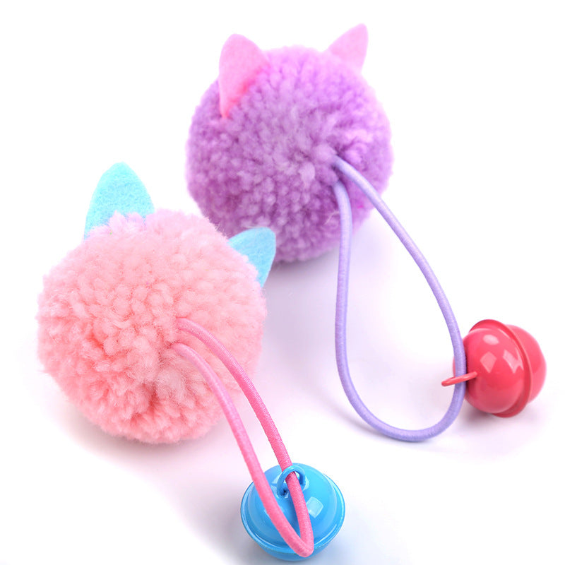 Plush Mouse Head Cat Toy with Bell for Fun Play