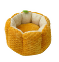 Pumpkin Cat Nest Bed – Warm Plush Halloween Pet Mat, Four Seasons, S/M Sizes