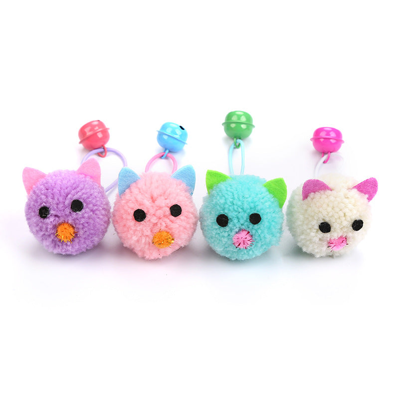 Plush Mouse Head Cat Toy with Bell for Fun Play