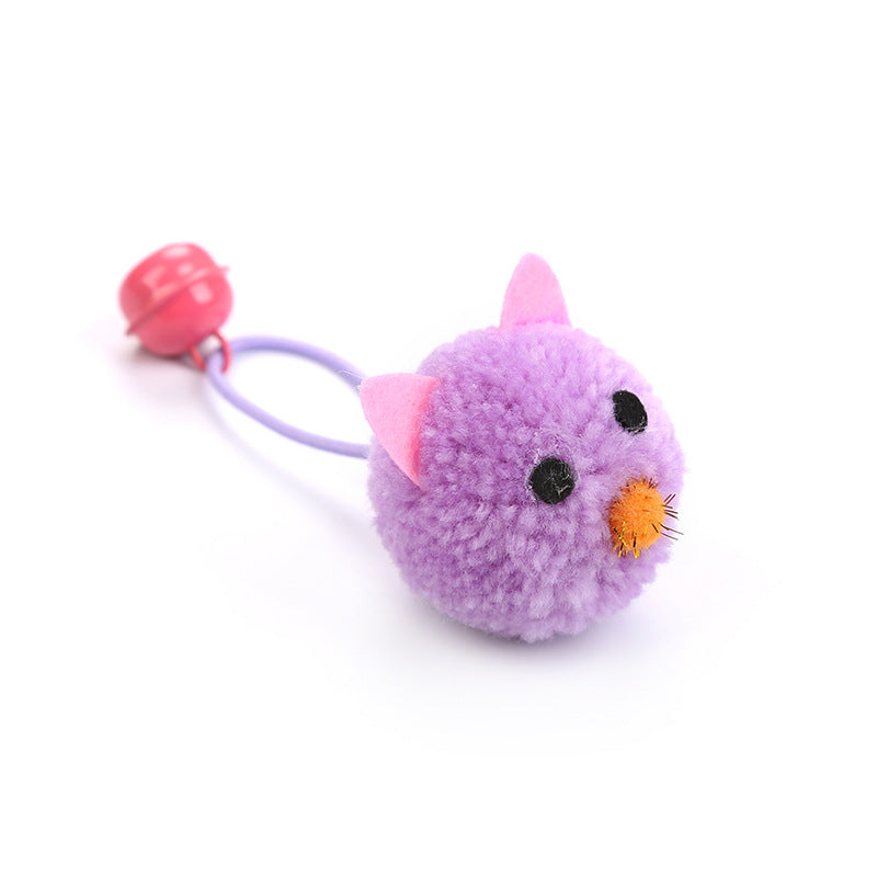 Plush Mouse Head Cat Toy with Bell for Fun Play