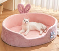 Pink Princess Pet Bed with Rabbit Ears